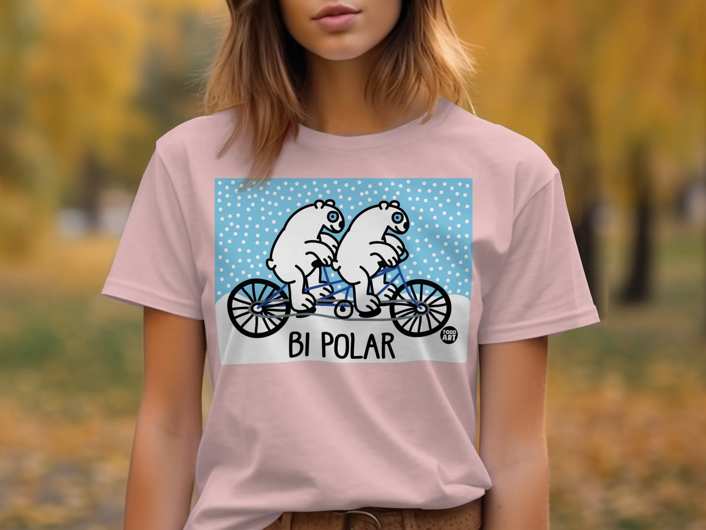 Funny Polar Bear Riding Bicycle T-Shirt product