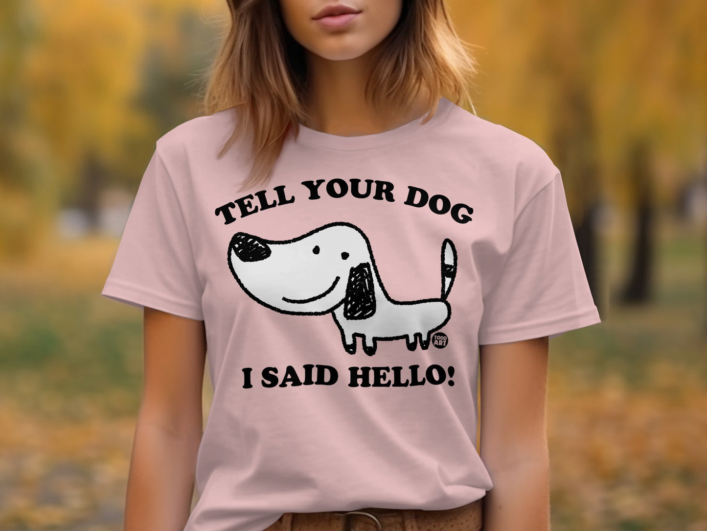 Cute Dog Greeting Print Casual T-Shirt product