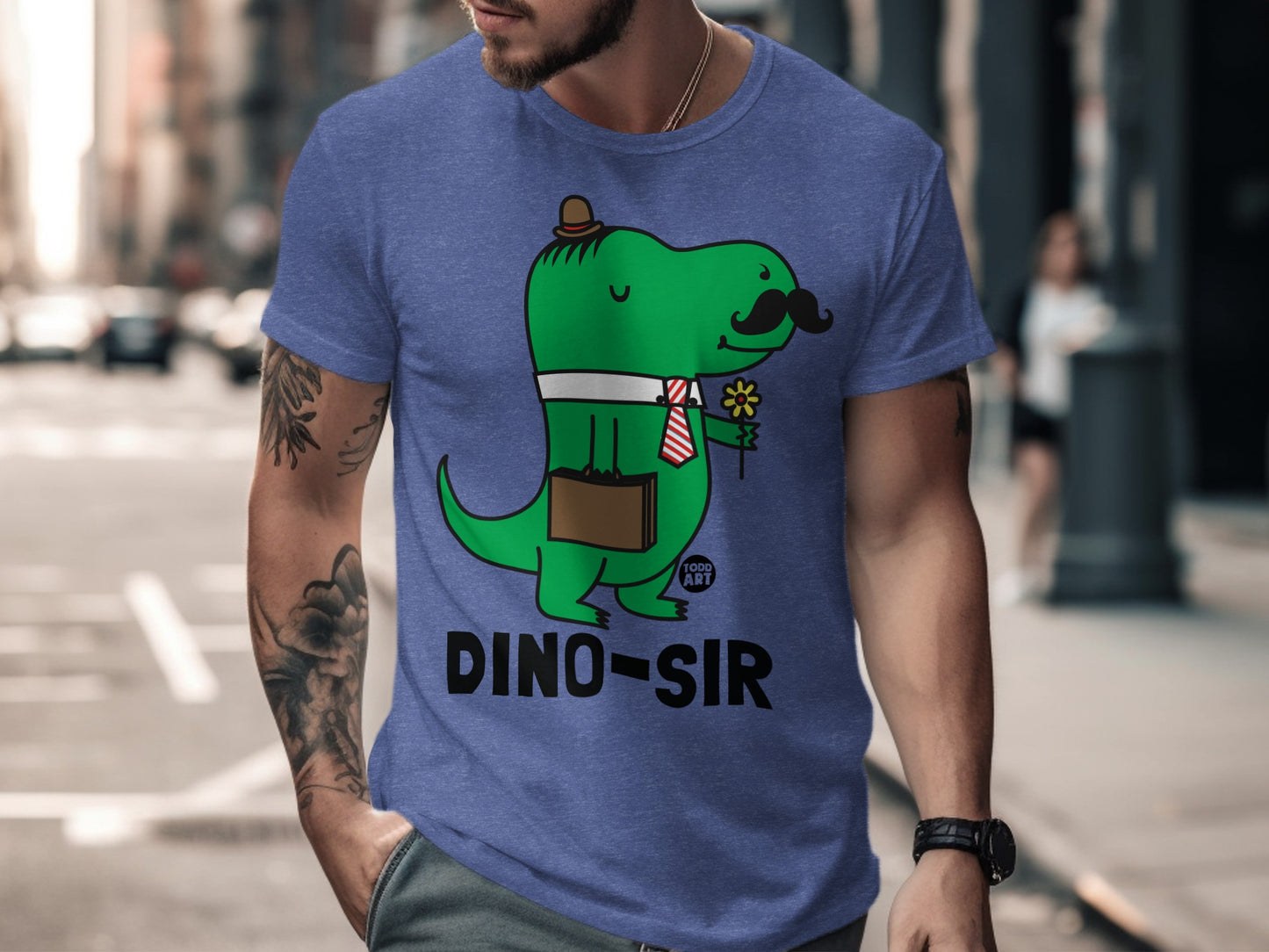 Funny Men's Dino-Sir Graphic T-shirt product type
