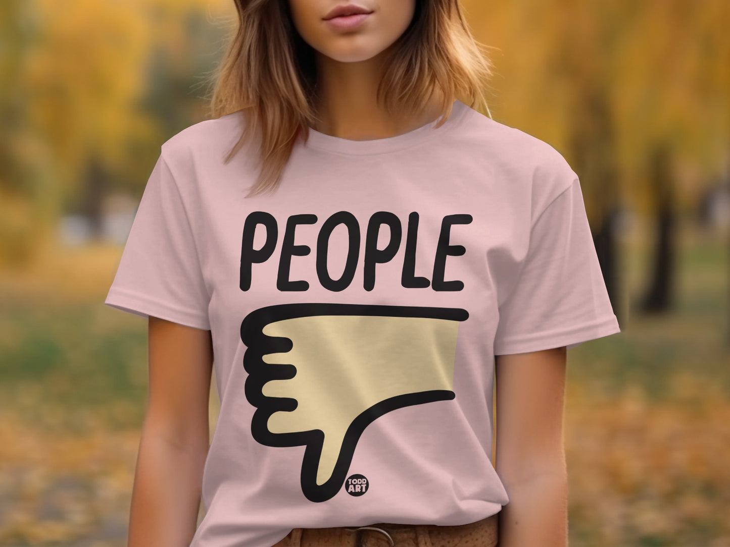 Pink T-Shirt with Fun People Graphic Design product type