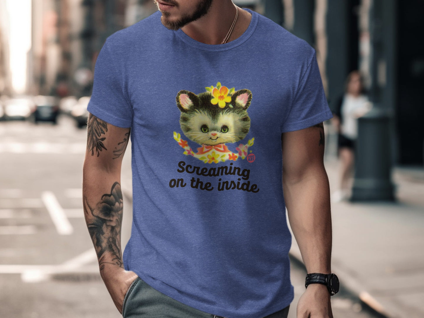 Screaming On The Inside Cat Graphic T-Shirt product type