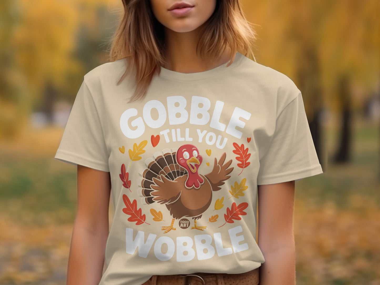 Gobble Till You Wobble Festive Thanksgiving Shirt