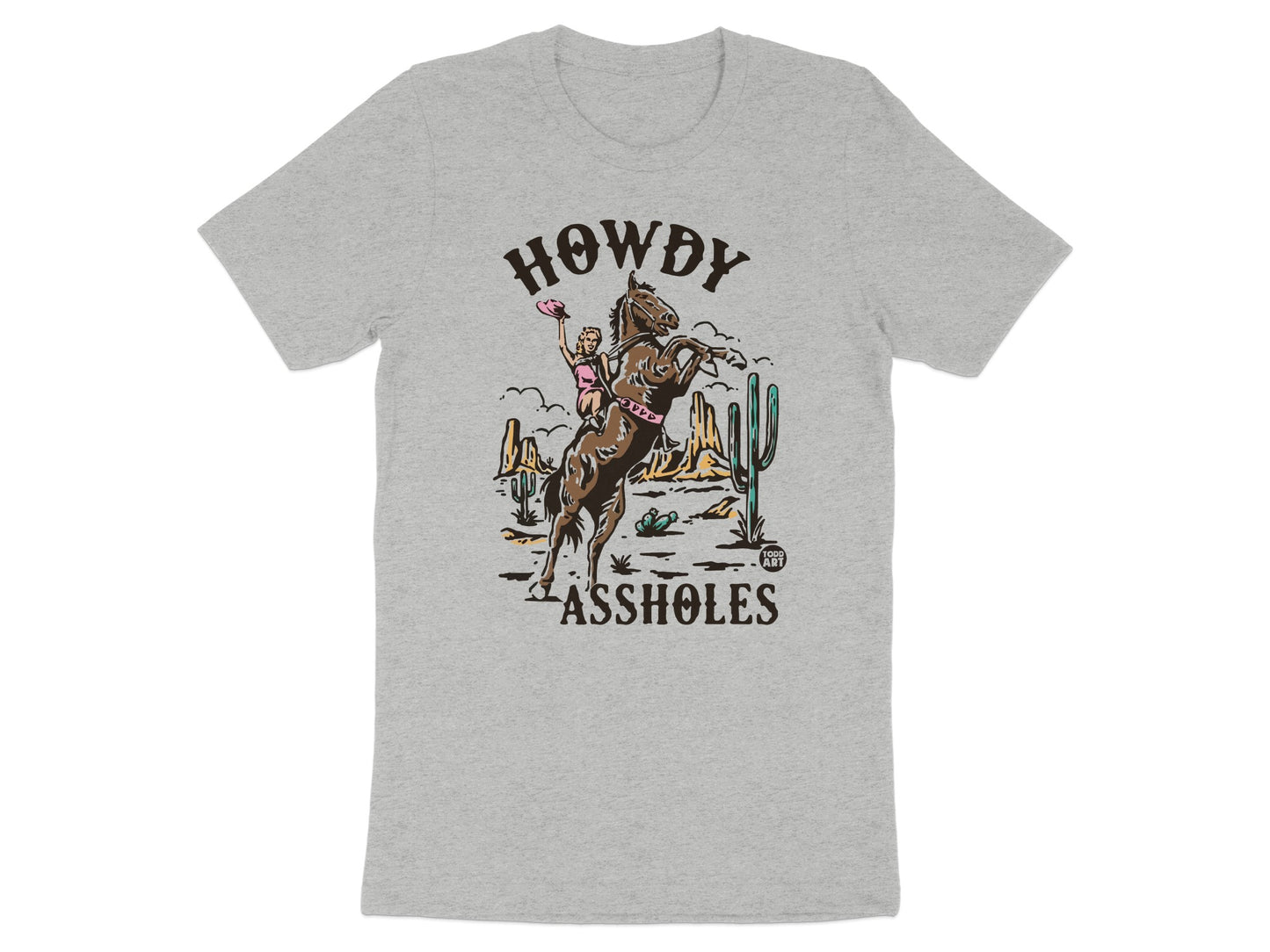 Howdy Assholes Design Graphic Short Sleeve Shirt product