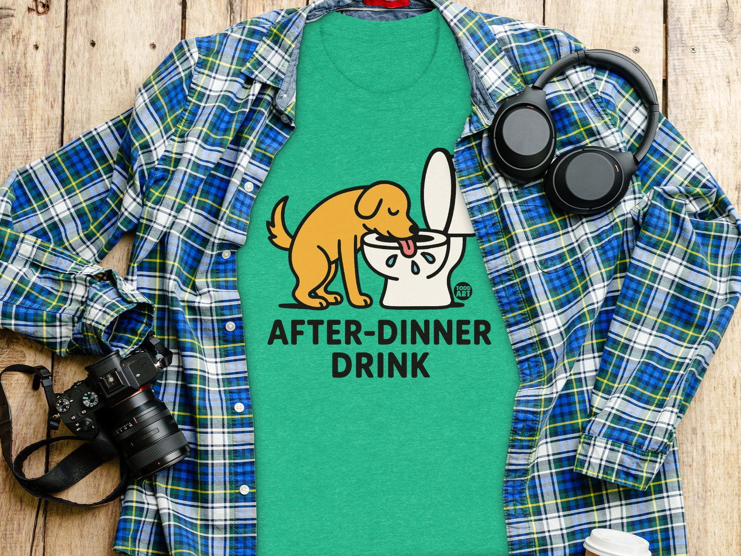 Funny Dog Drinking After Dinner Shirt product type