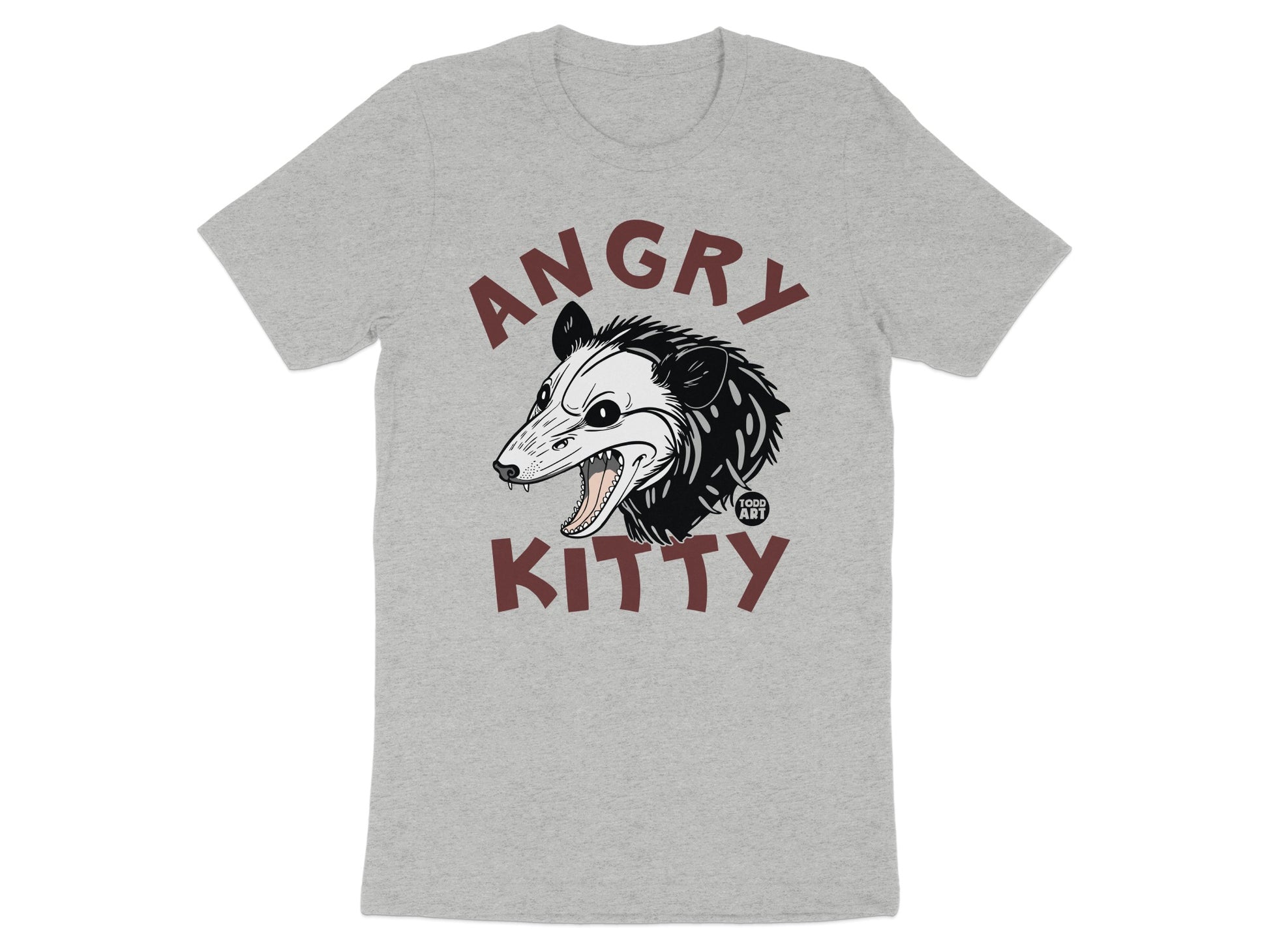 Angry Kitty Graphic T-Shirt Funny Possum Design Shirt