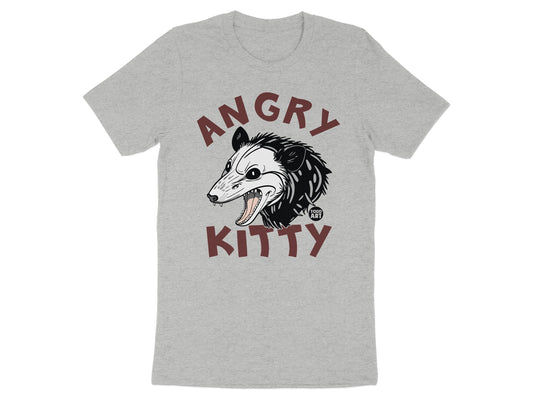Angry Kitty Graphic T-Shirt Funny Possum Design Shirt
