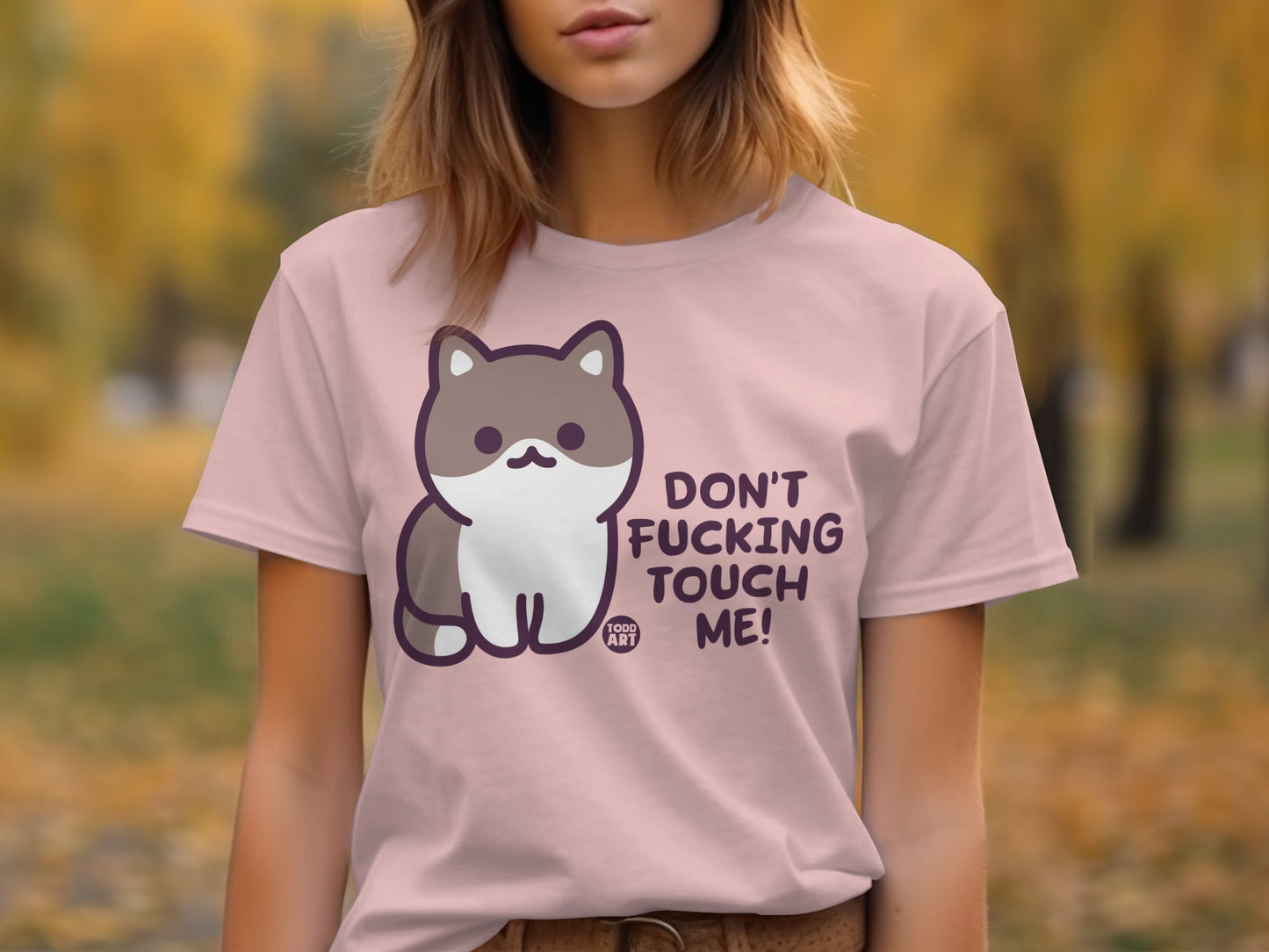 Cute Cat Graphic Tee Don't Touch Me Statement Shirt product type
