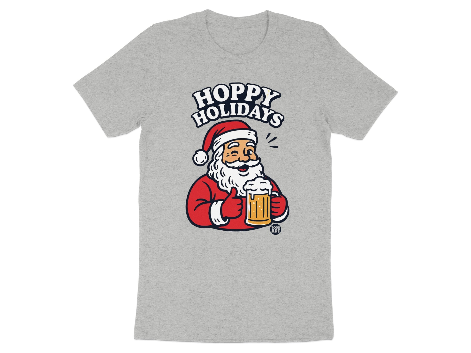 Hoppy Holidays Santa Holding Beer Graphic T-Shirt product type