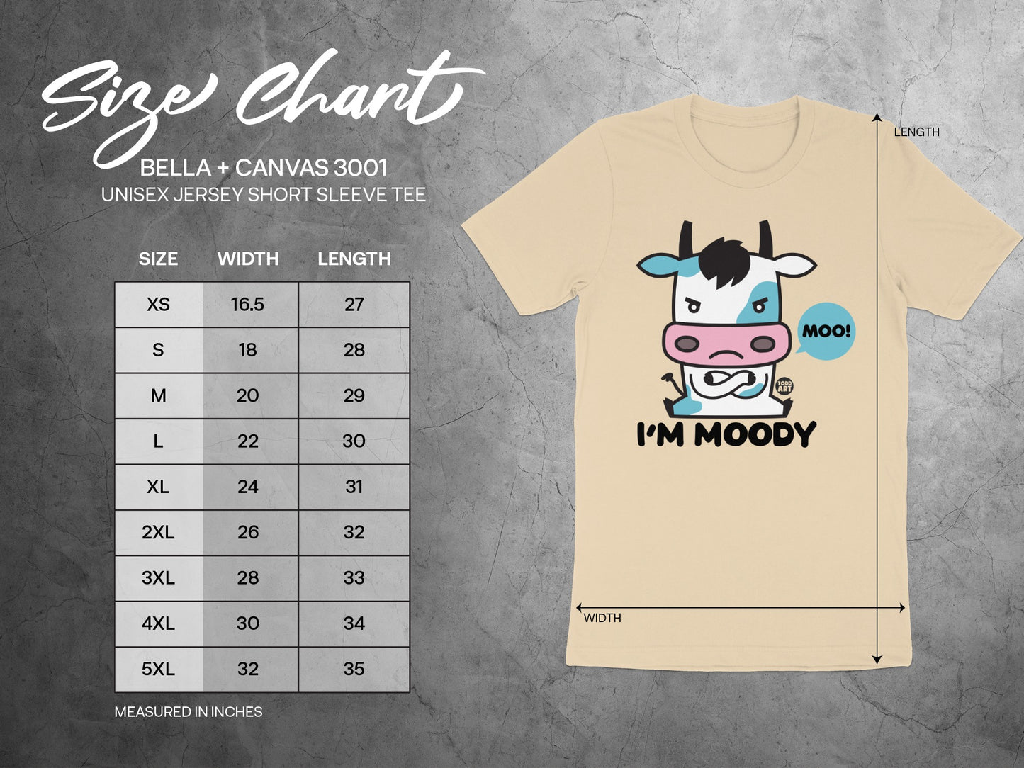 I'm Moody Cow Graphic Unisex Jersey Short Sleeve Tee product
