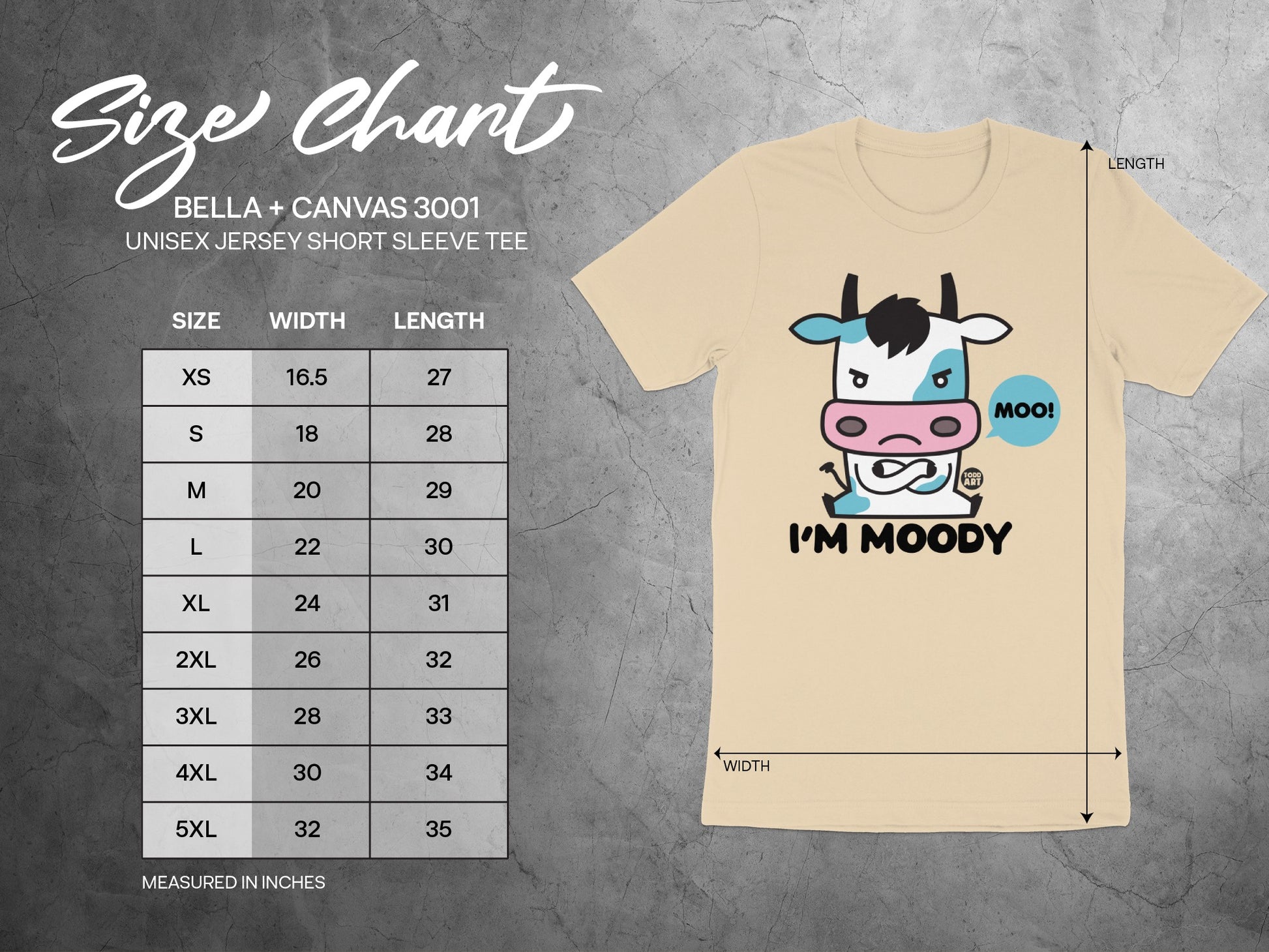 I'm Moody Cow Graphic Unisex Jersey Short Sleeve Tee product