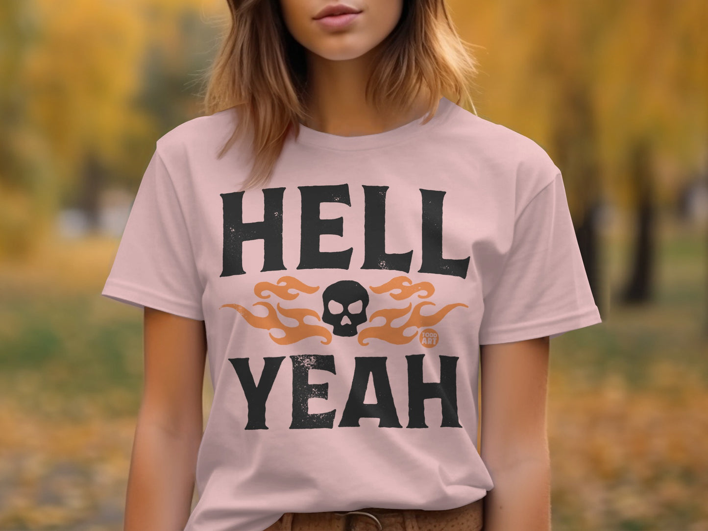 Hell Yeah with Skull Flames Graphic T-Shirt product