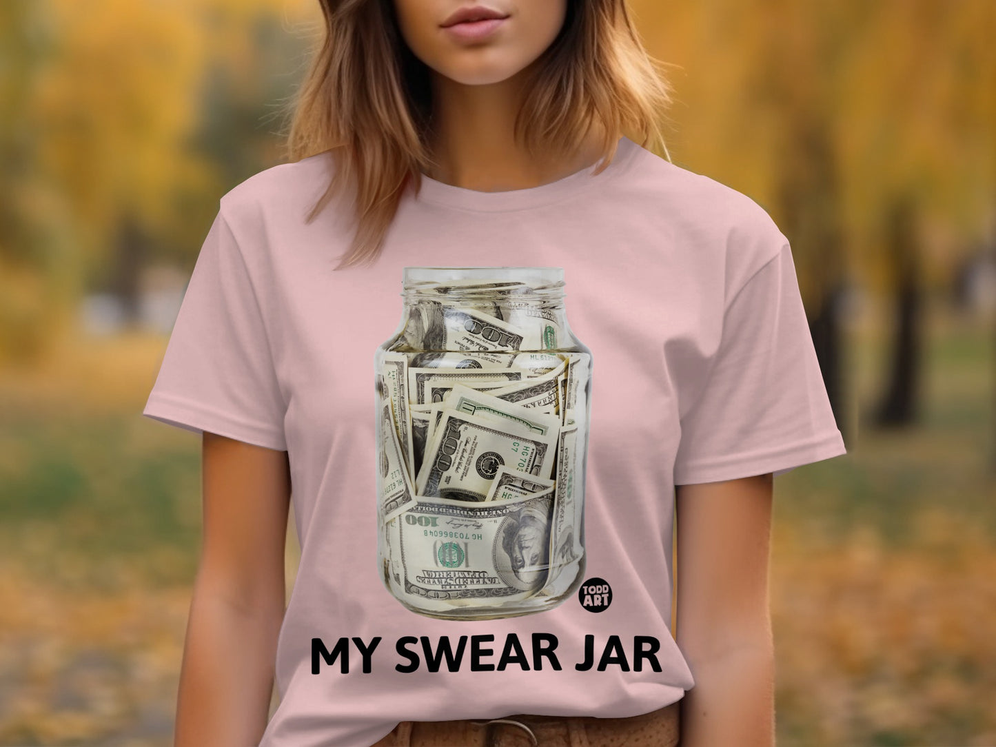 Pink T-Shirt with My Swear Jar Money Design product