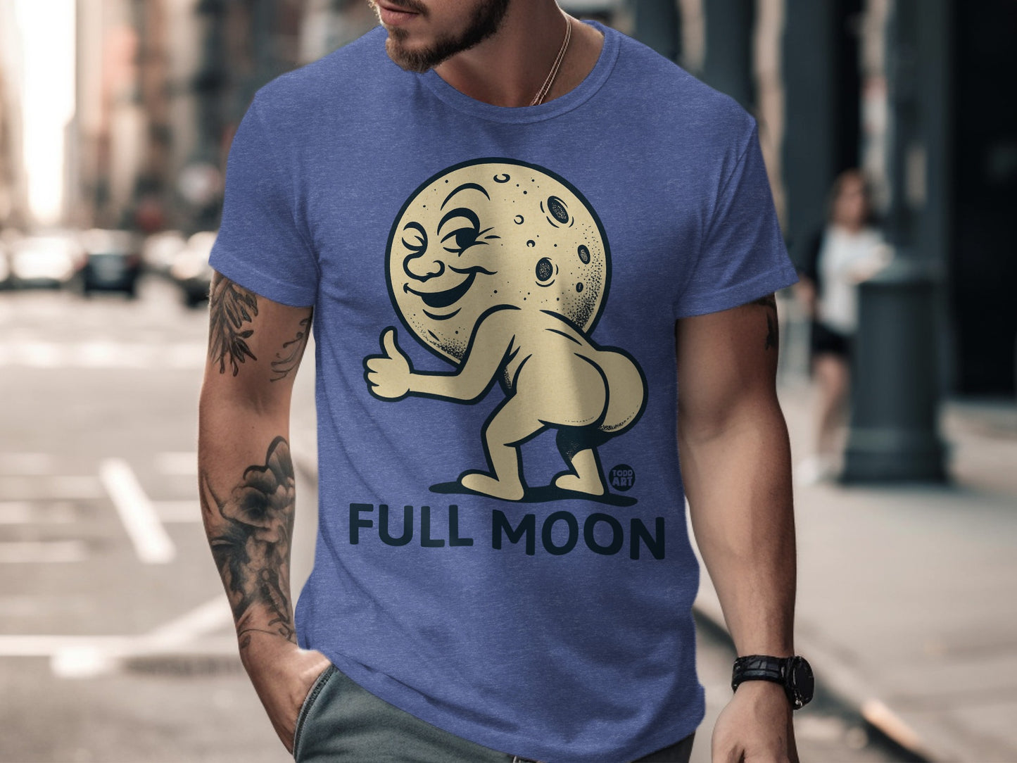 Bold Full Moon Graphic Design T-Shirt Product