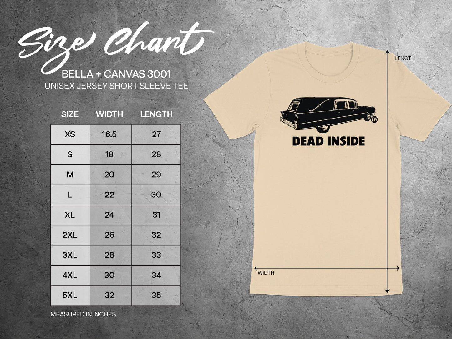 Dead Inside Graphic Tee Shirt S to 5XL Sizes Available