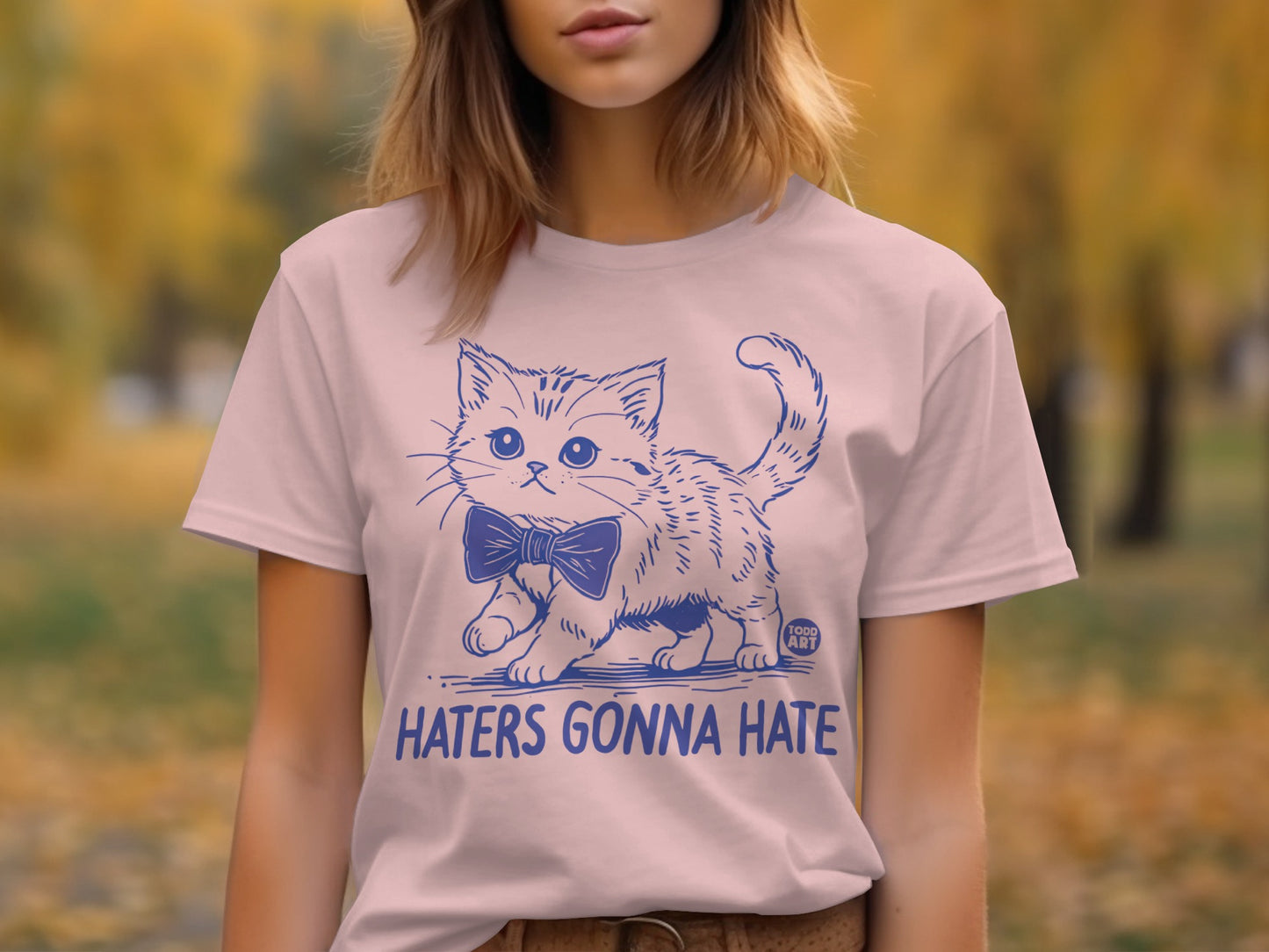 Haters Gonna Hate Cute Bowtie Cat Graphic Tee product