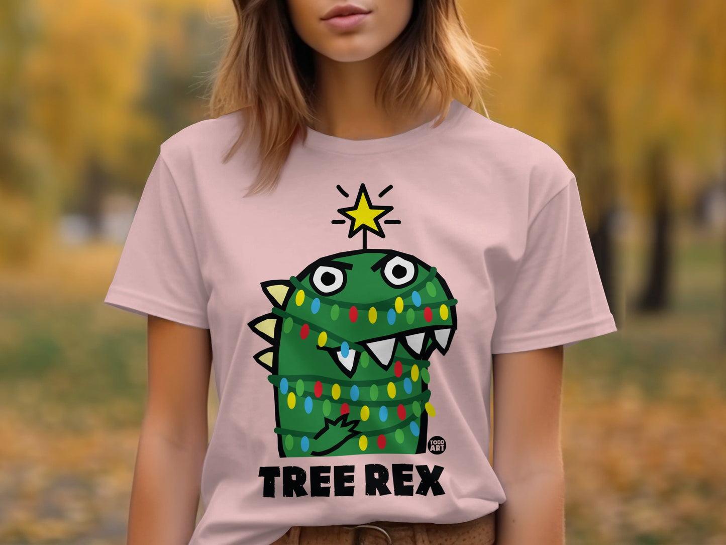 Funny Christmas Tree Rex Dinosaur Graphic Shirt product