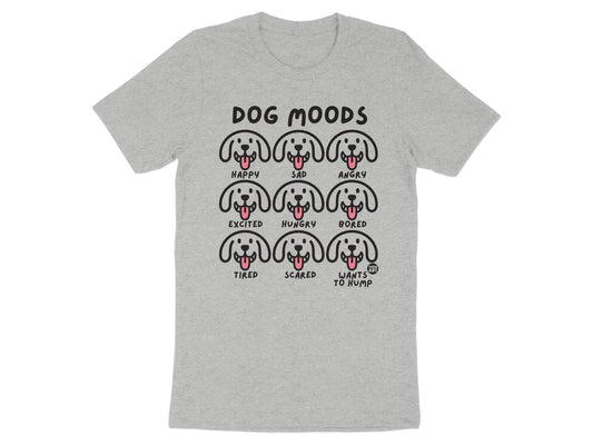 Dog Moods Graphic Grey T Shirt Product Type