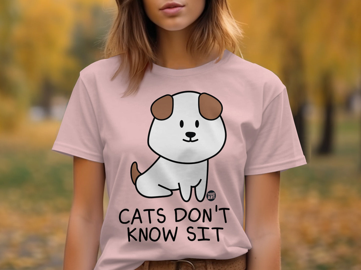 Cute Dog Cartoon Cats Don't Know Sit T-shirt product