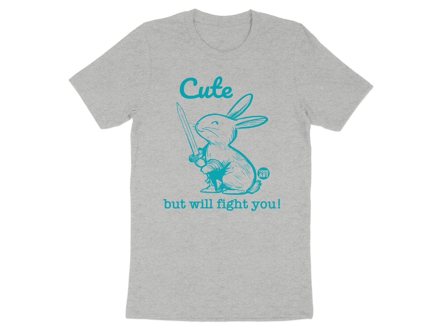 Cute but will fight you bunny t-shirt product