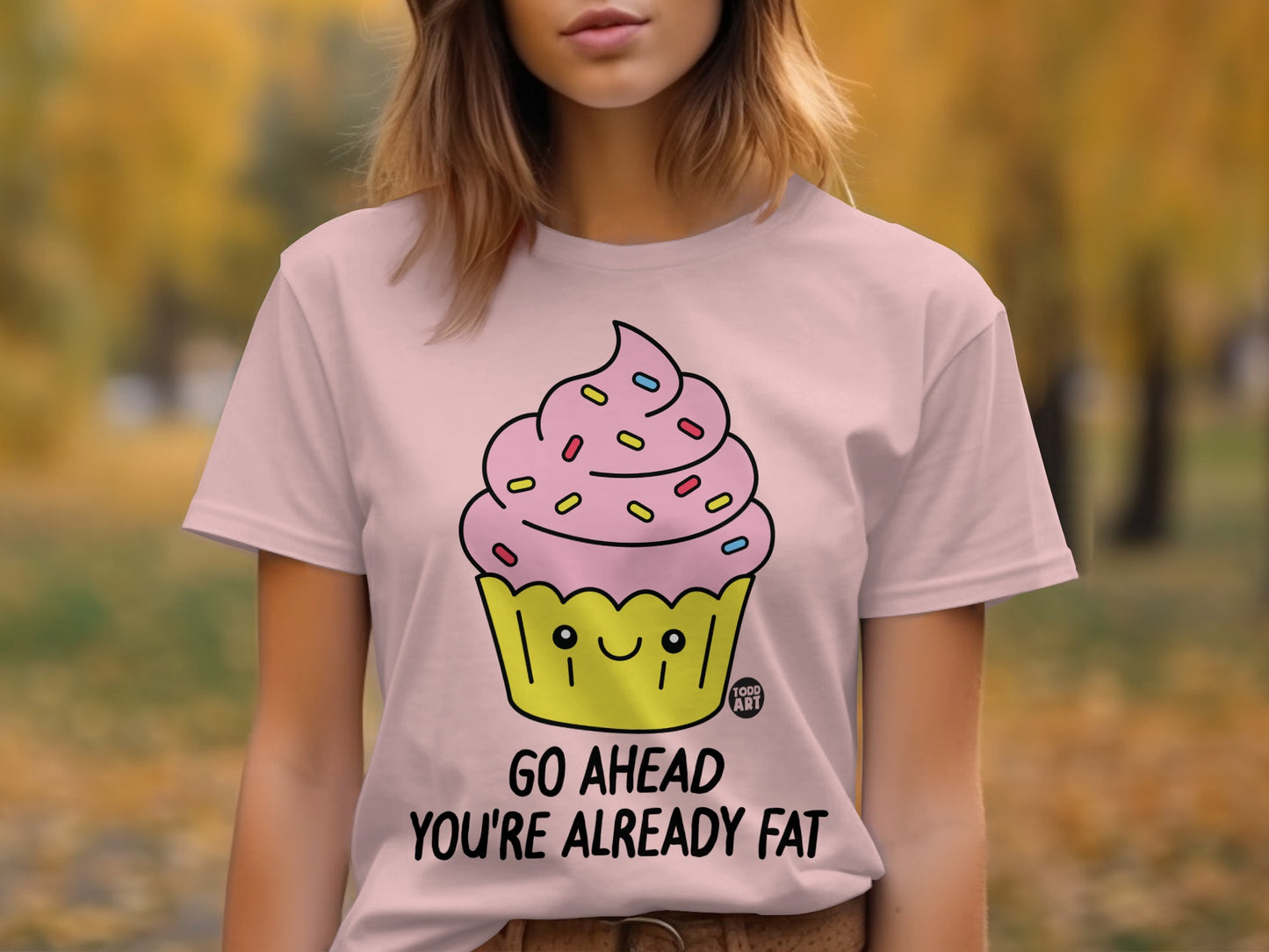 Humorous Cupcake Graphic Tee Funny Shirt product