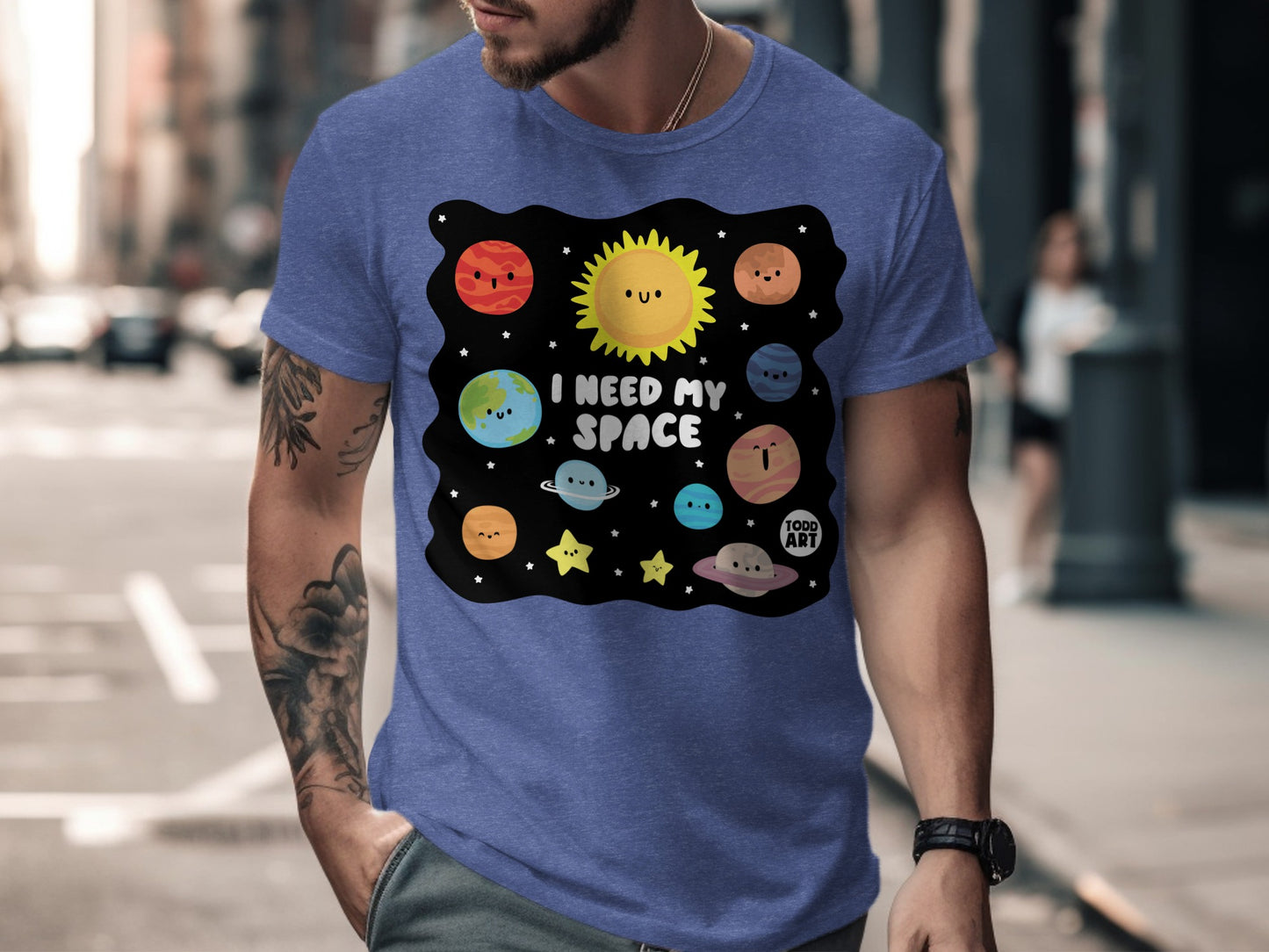 I Need My Space Planets Sun Graphic Men's T-shirt product