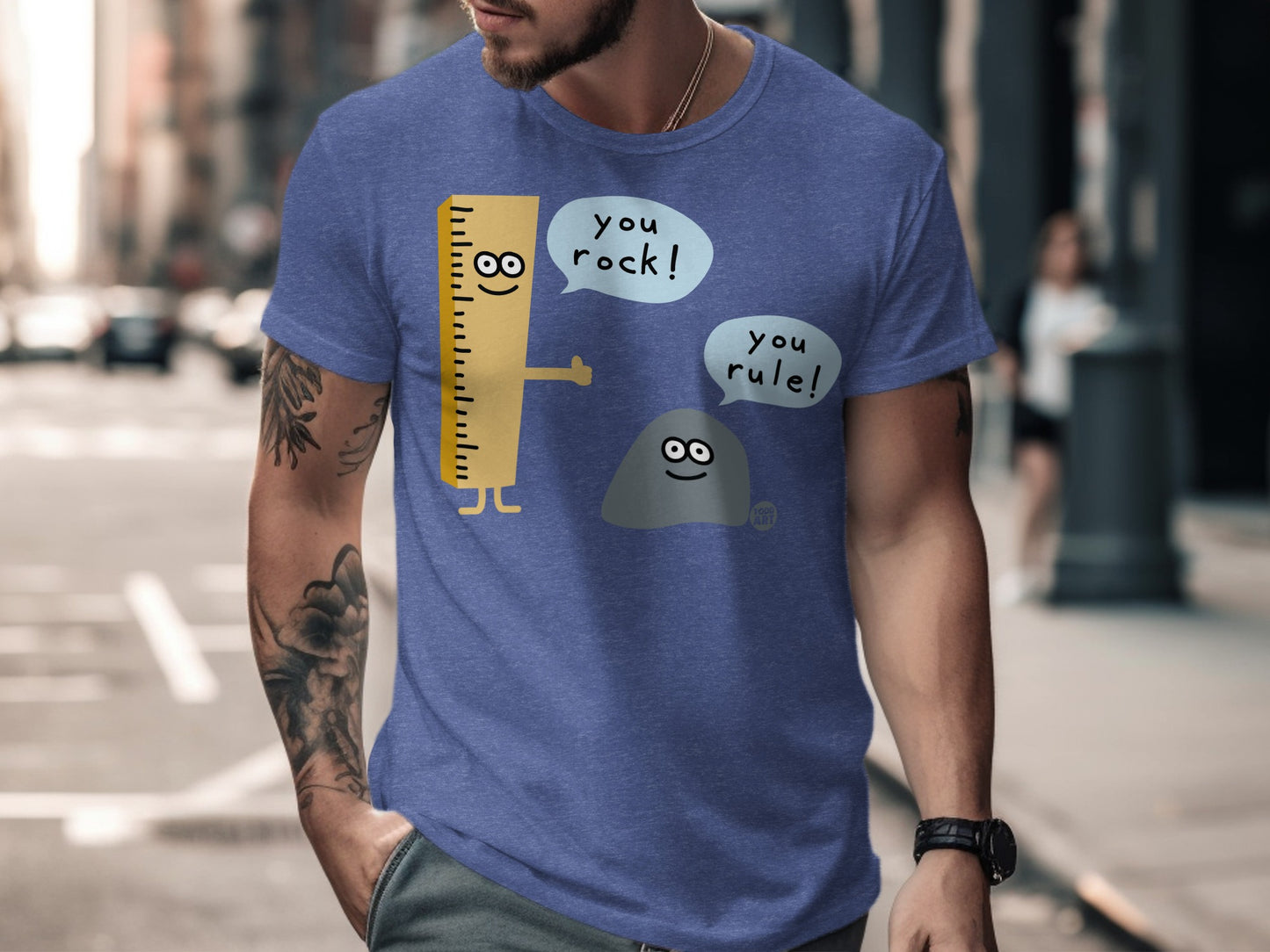 You Rock You Rule Ruler and Rock Graphic Tshirt product