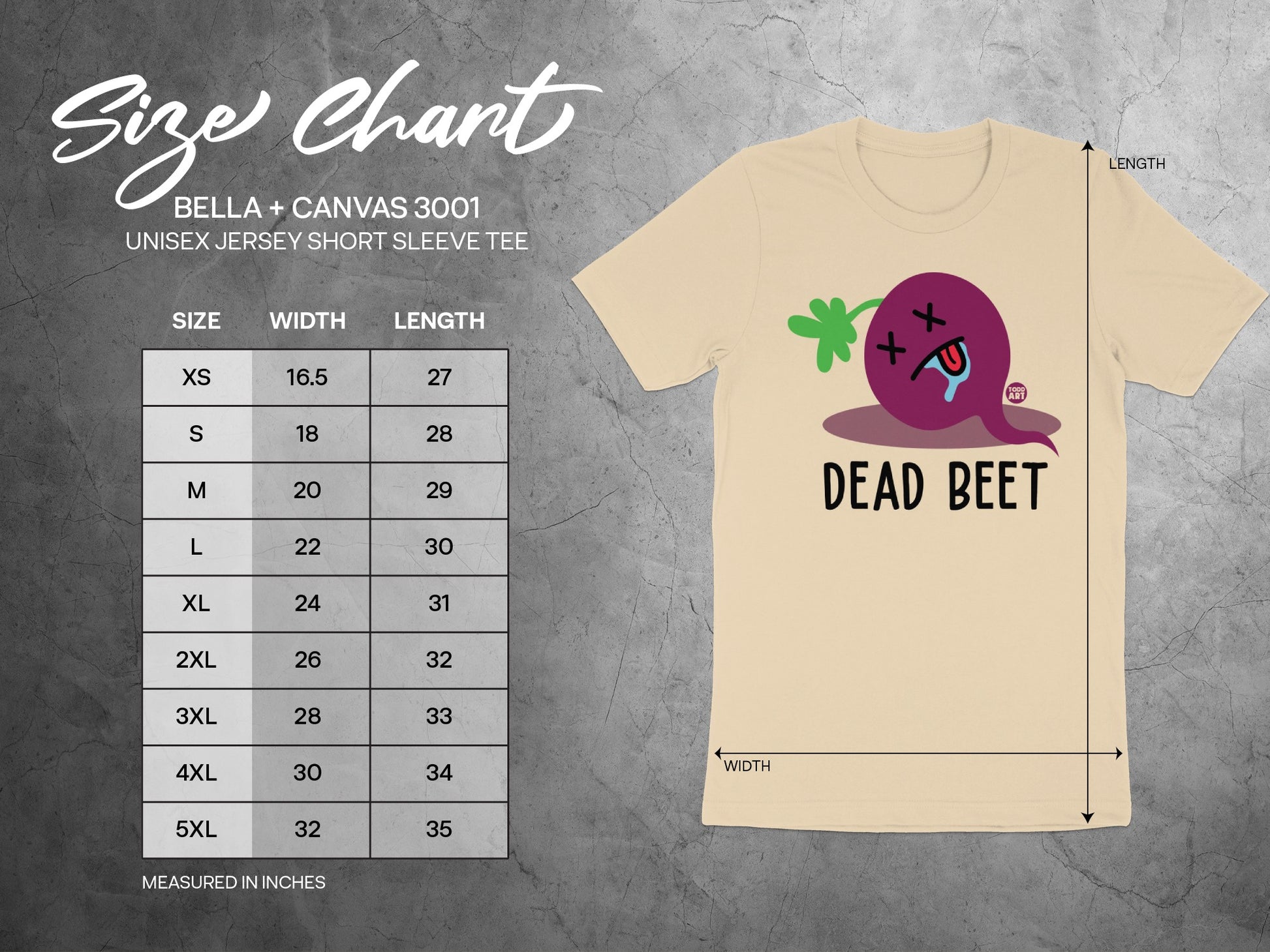 Unisex Modern Fit Tshirt with Dead Beet Graphic Design