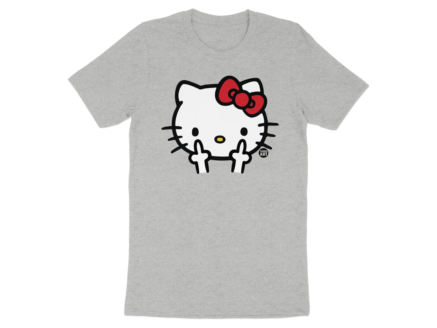 Cute Hello Kitty Funny Gesture Graphic T-Shirt