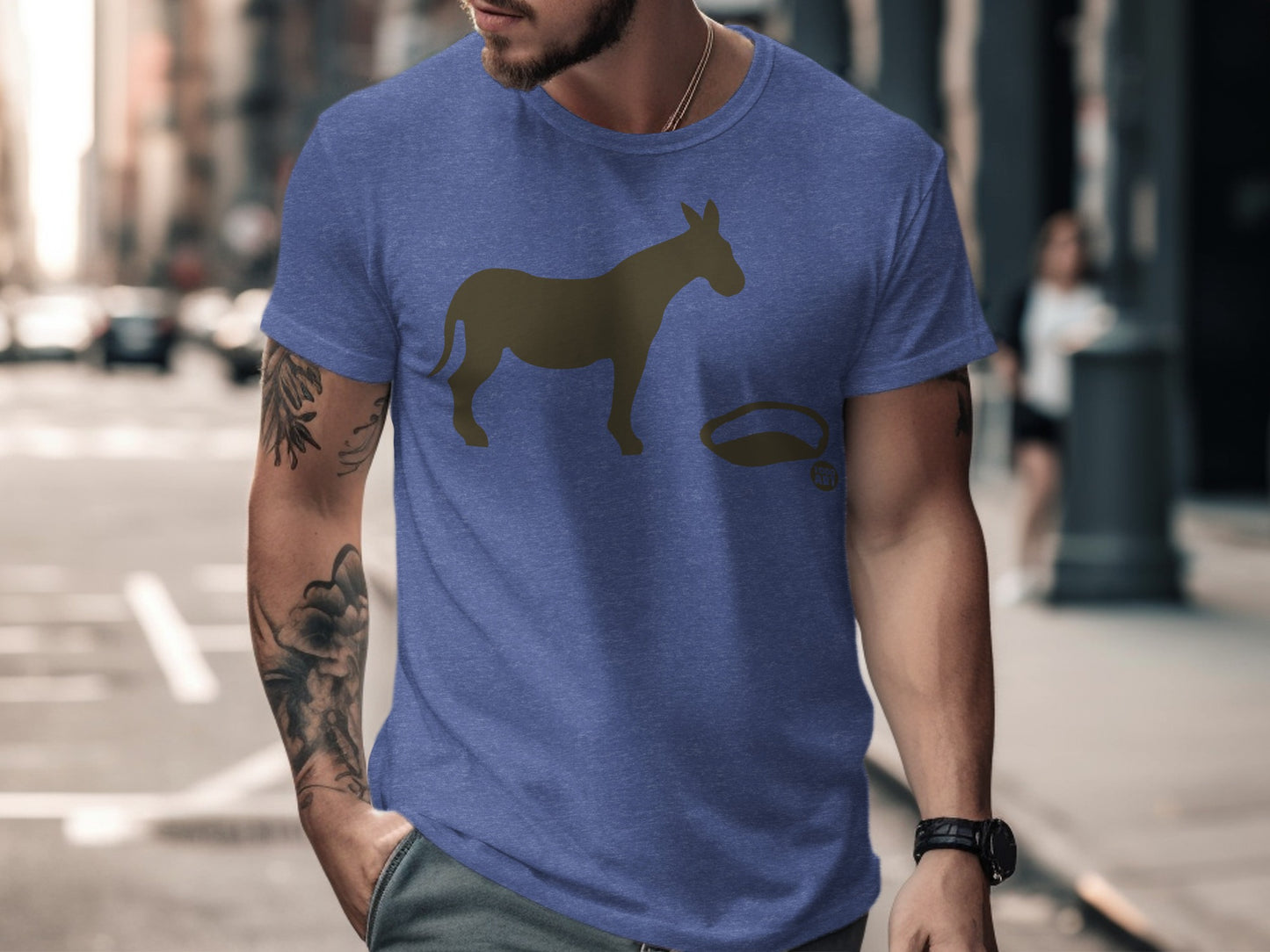 Donkey and Collar Graphic Print Casual T-shirt product