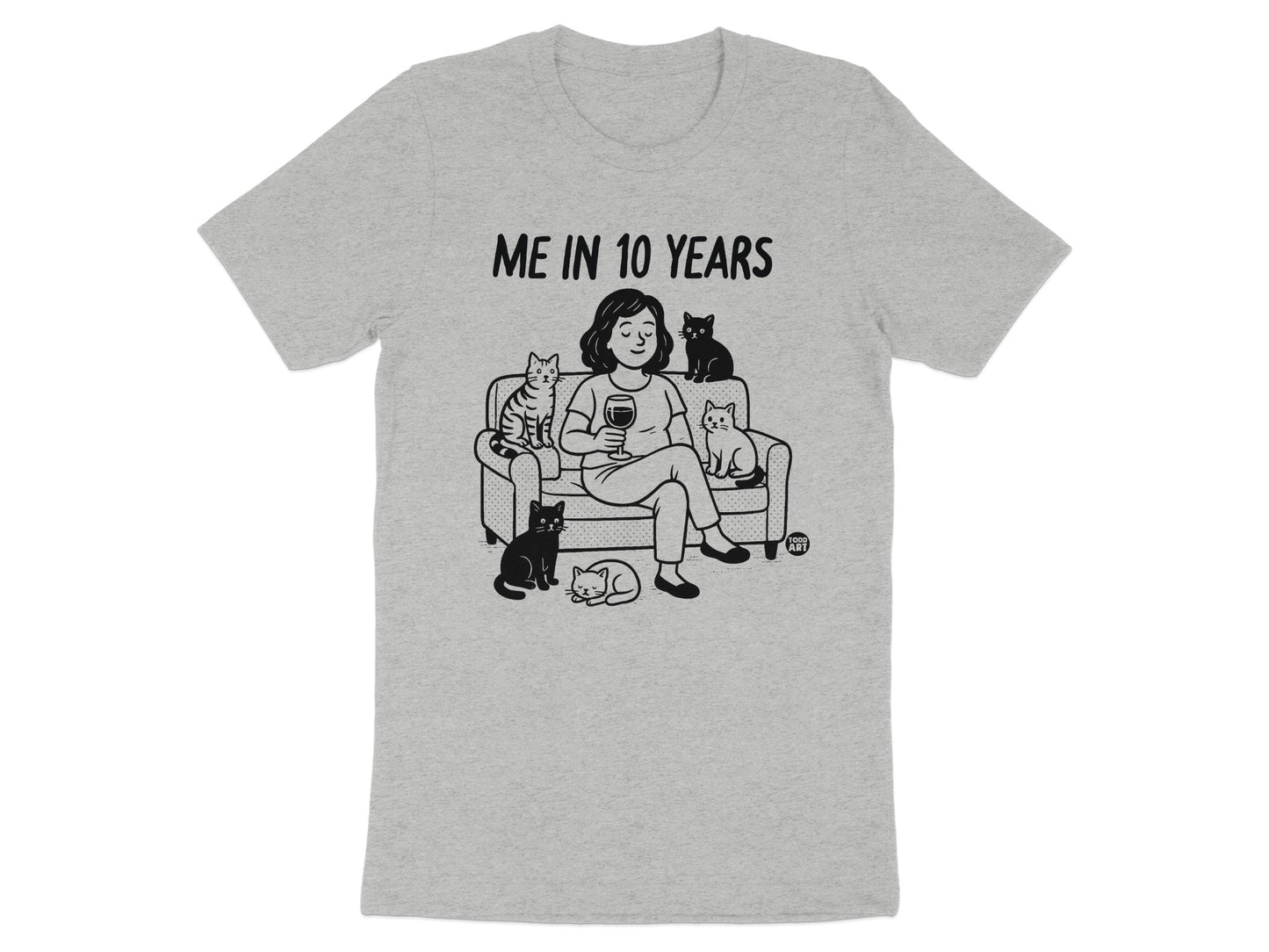 Me in 10 Years with Cats Illustration T-shirt product