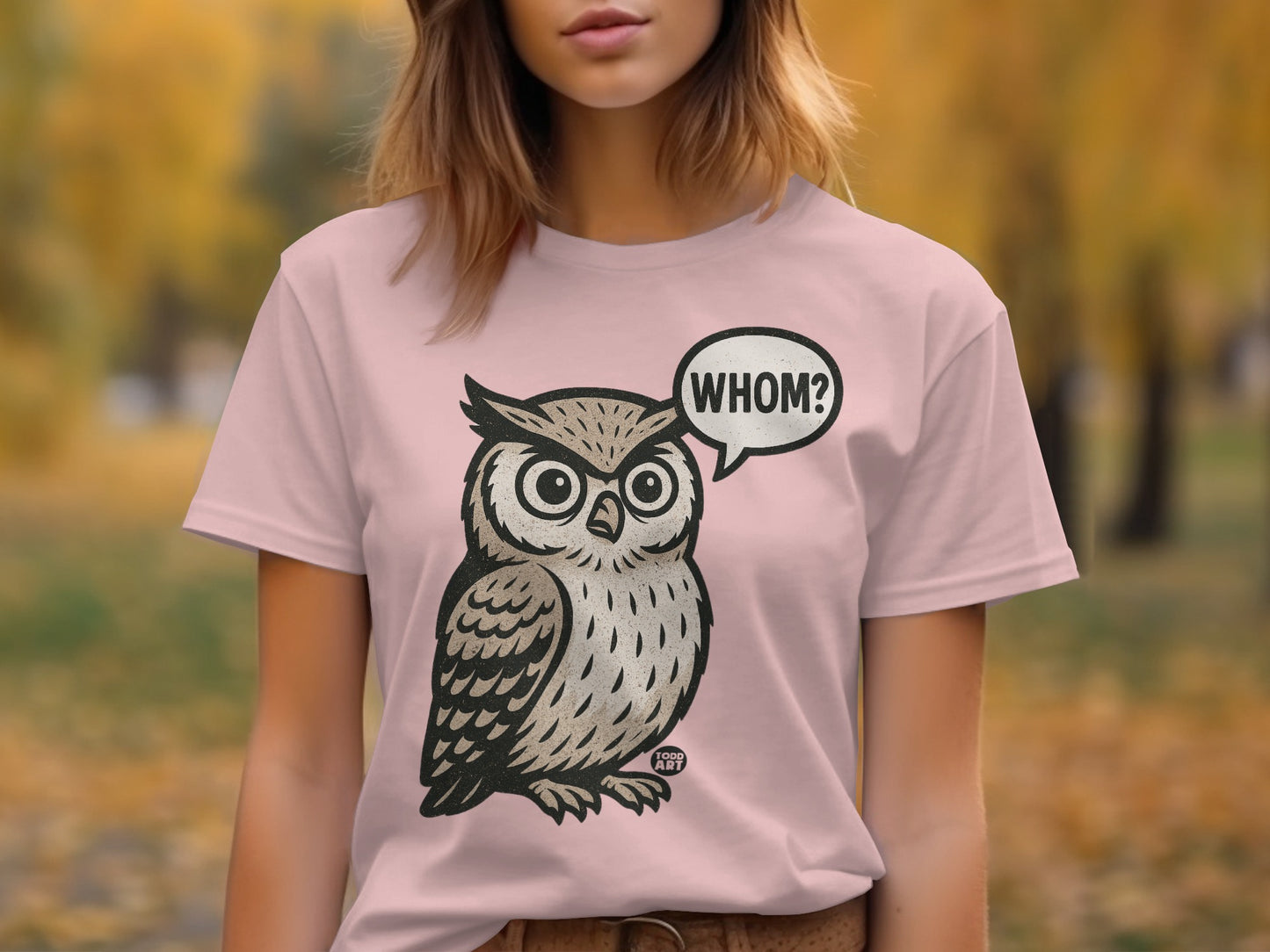 Cute Owl Whom Graphic Printed Casual Shirt Product