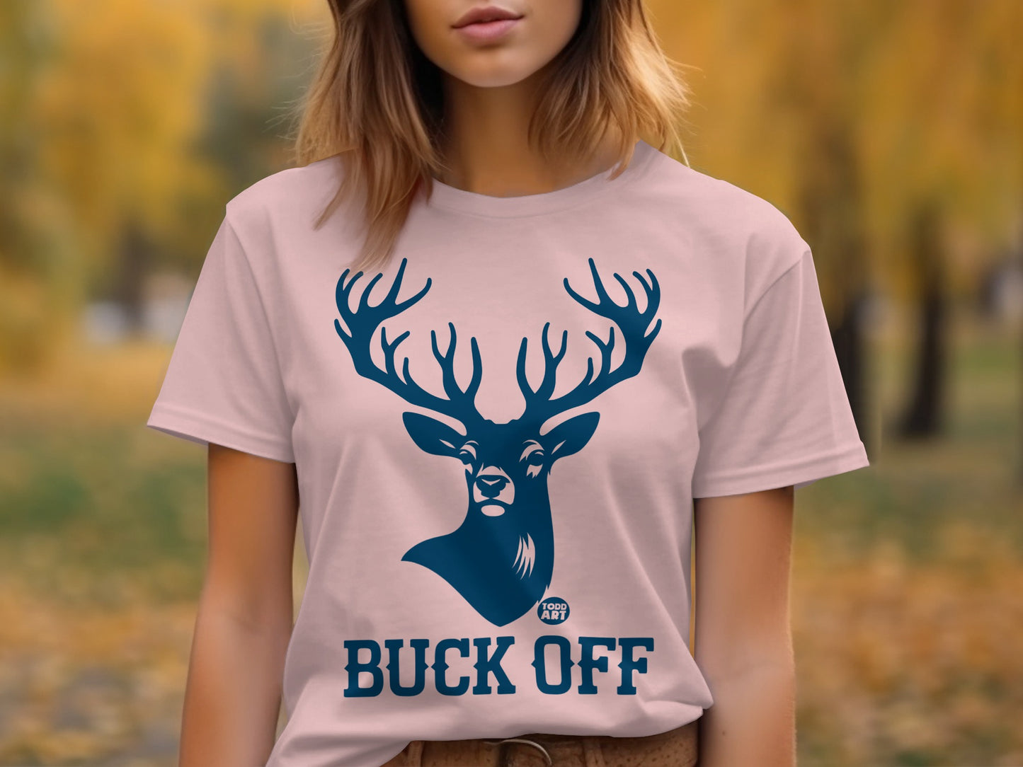 Buck Off Deer Print Casual Graphic T-shirt product