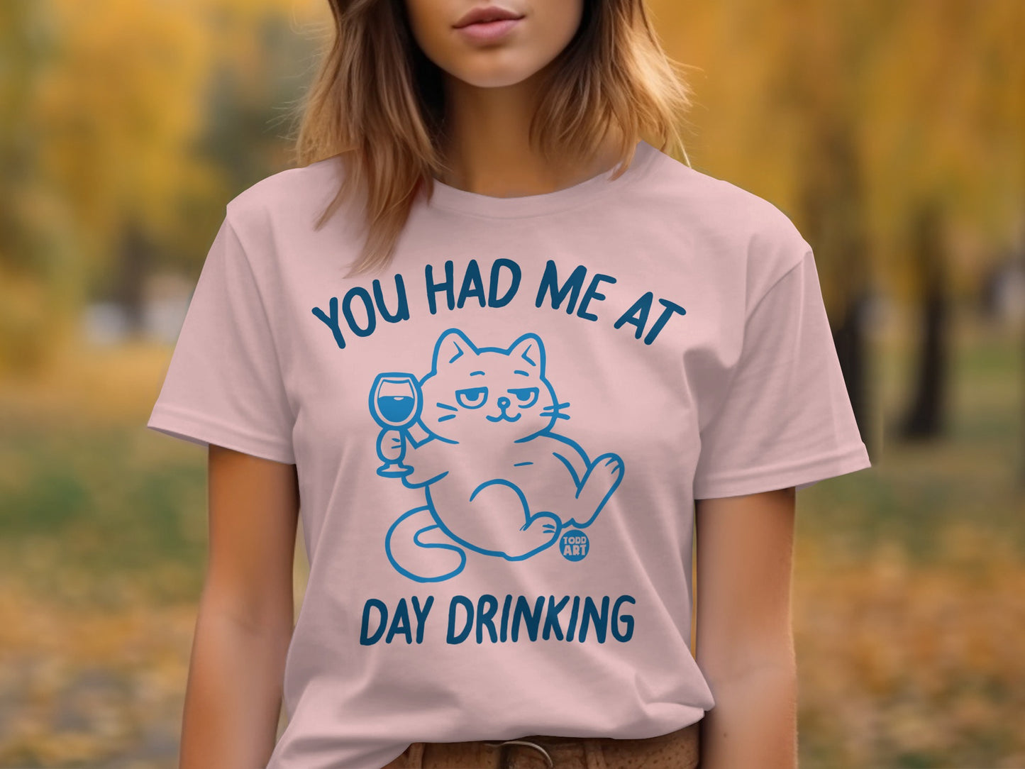 You Had Me At Day Drinking Relaxed Cat T-Shirt product type