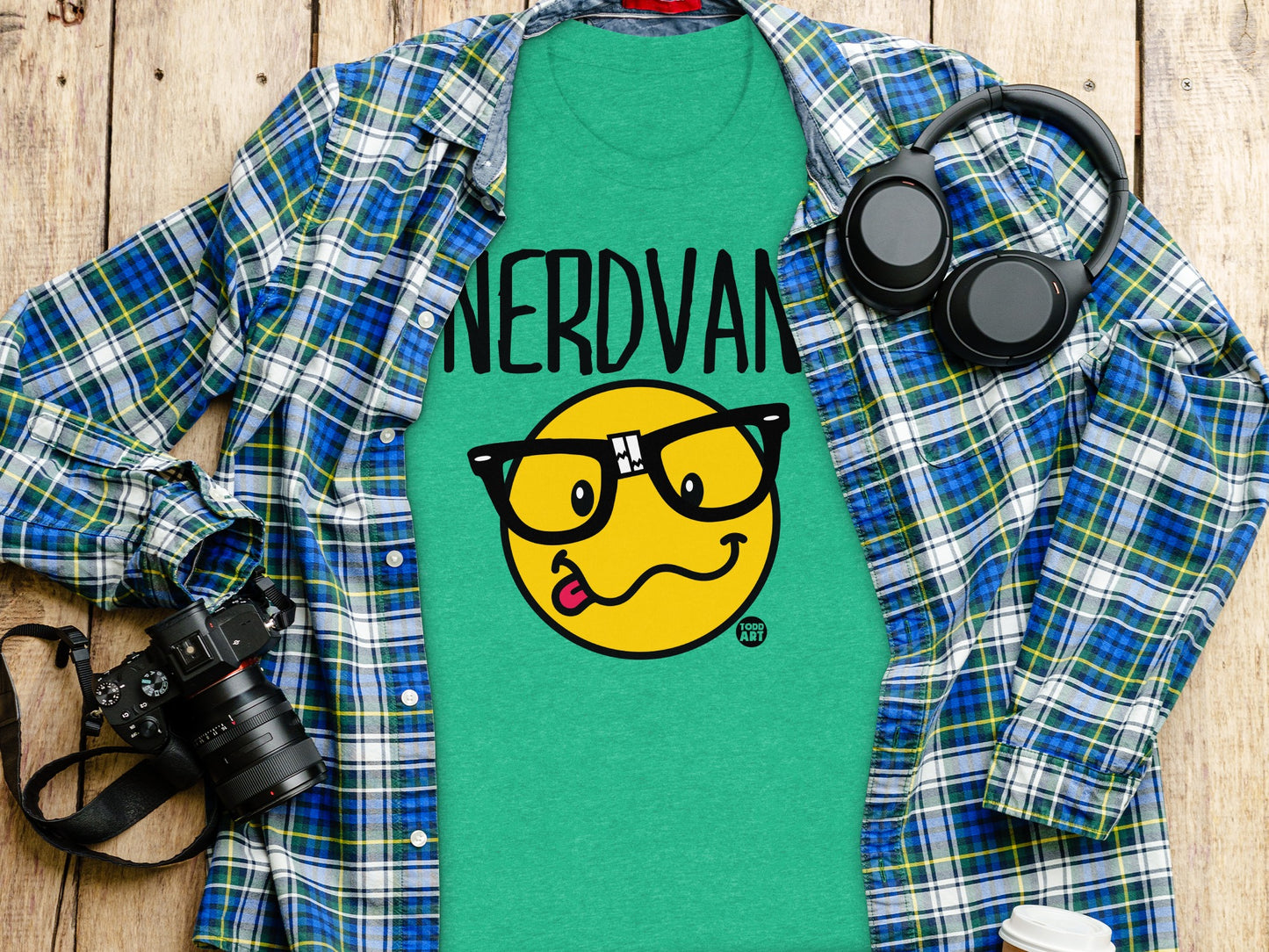 Nerdvana Funny Geek Emoji Shirt for Casual Wear product