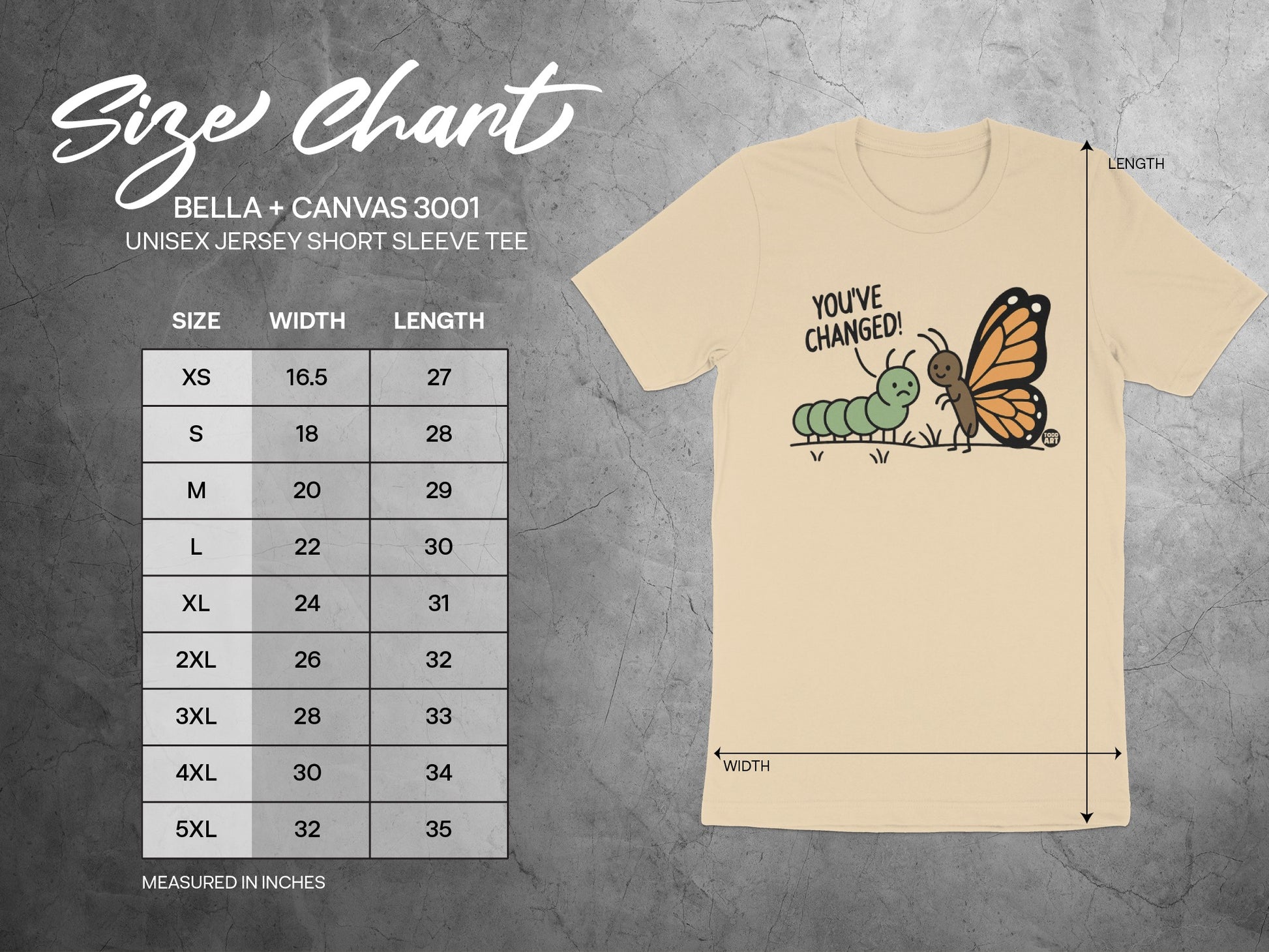 You've Changed Butterfly Caterpillar Unisex Tee product