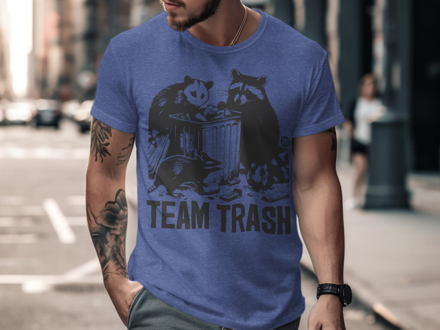 Team Trash Fun Animal Design on Stylish T-Shirt