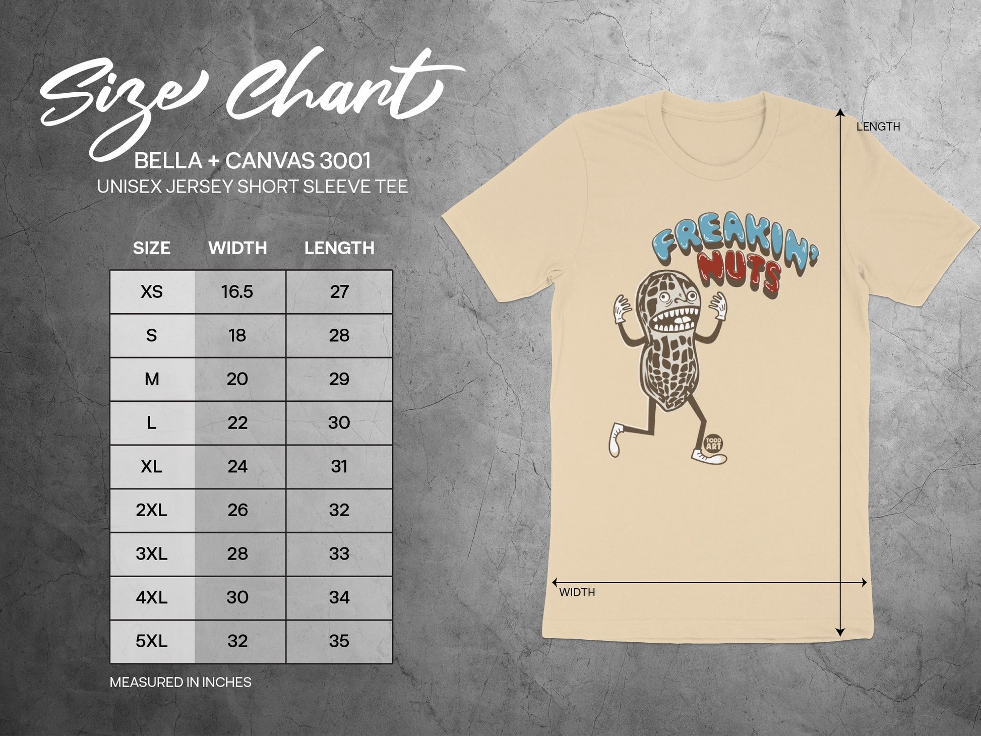 Freakin Nuts Design Bella Canvas 3001 Short Sleeve Tee