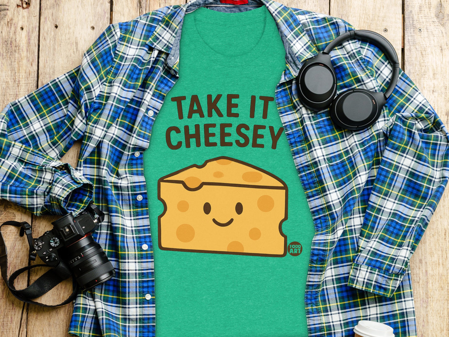 Take It Cheesey Green Graphic T-shirt product type