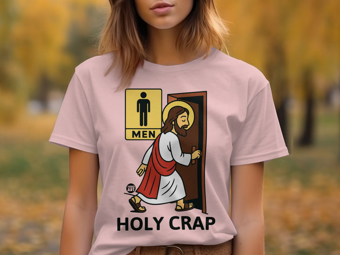 Funny Jesus Using Men's Room Holy Crap Shirt product type