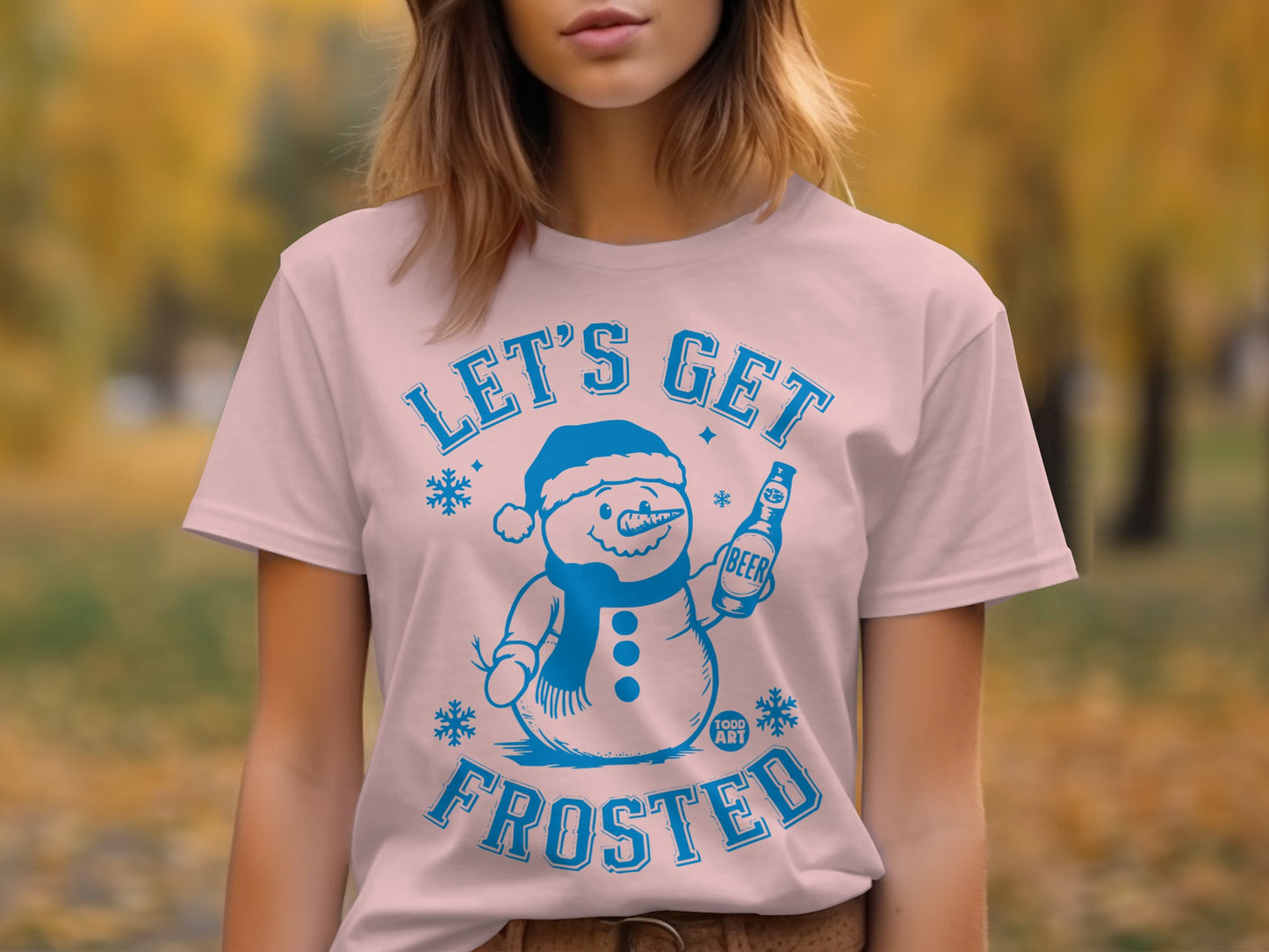 Let's Get Frosted Santa Snowman Graphic T-Shirt product
