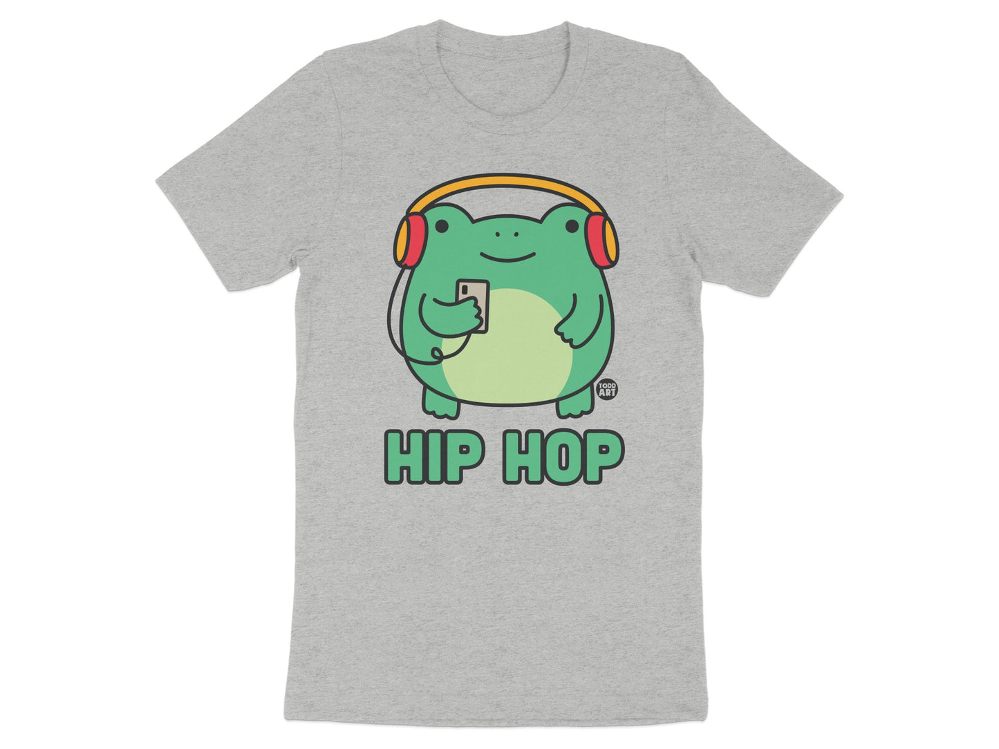 Cute Frog With Headphones Hip Hop T Shirt product type