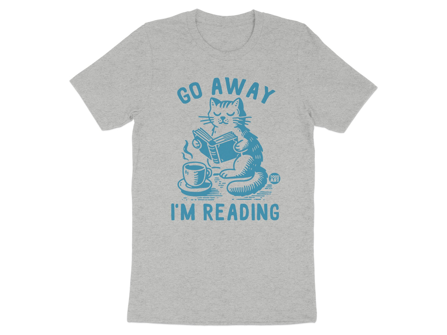 Go Away I'm Reading Cat Graphic T-Shirt product type