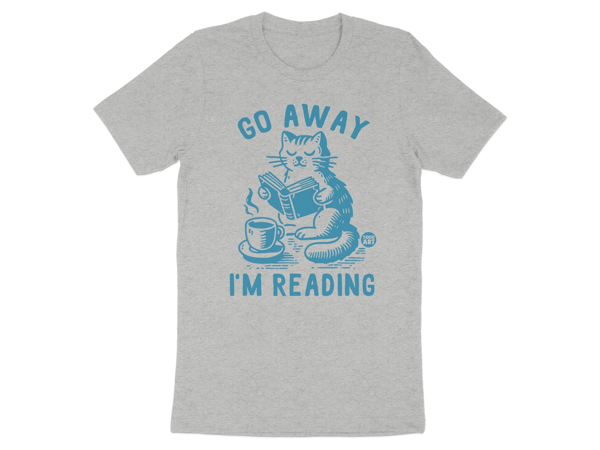 Go Away I'm Reading Cat Graphic T-Shirt product type