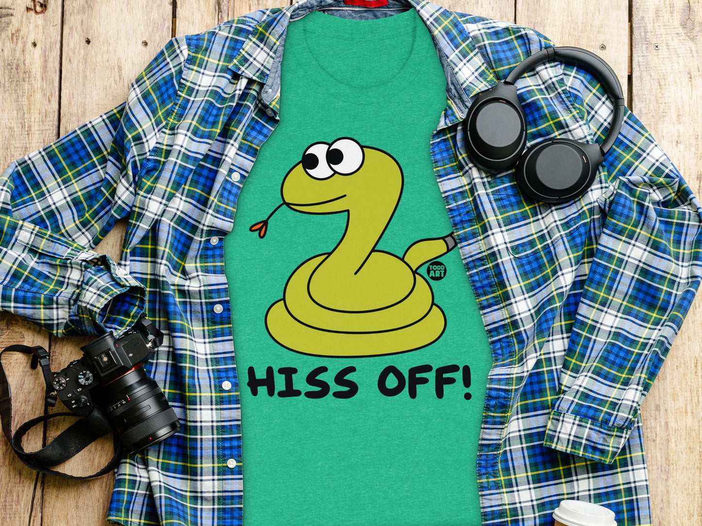 Hiss Off Snake Graphic Green Tee Casual Wear