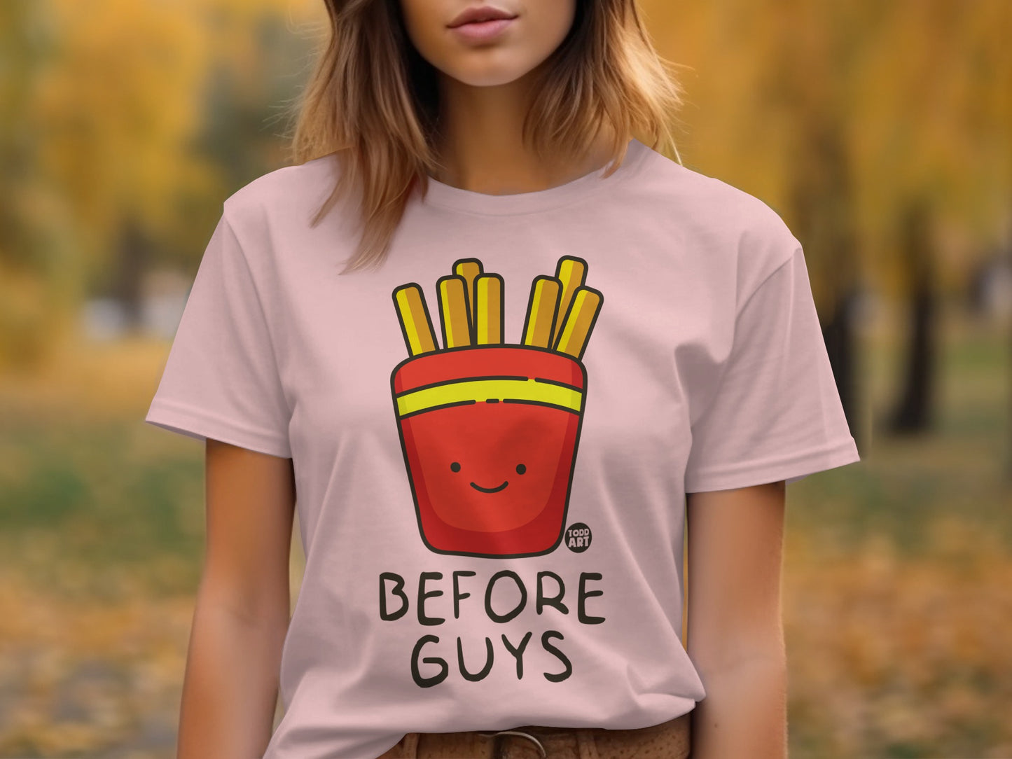 Cute Cartoon Fries Before Guys Graphic Tee product