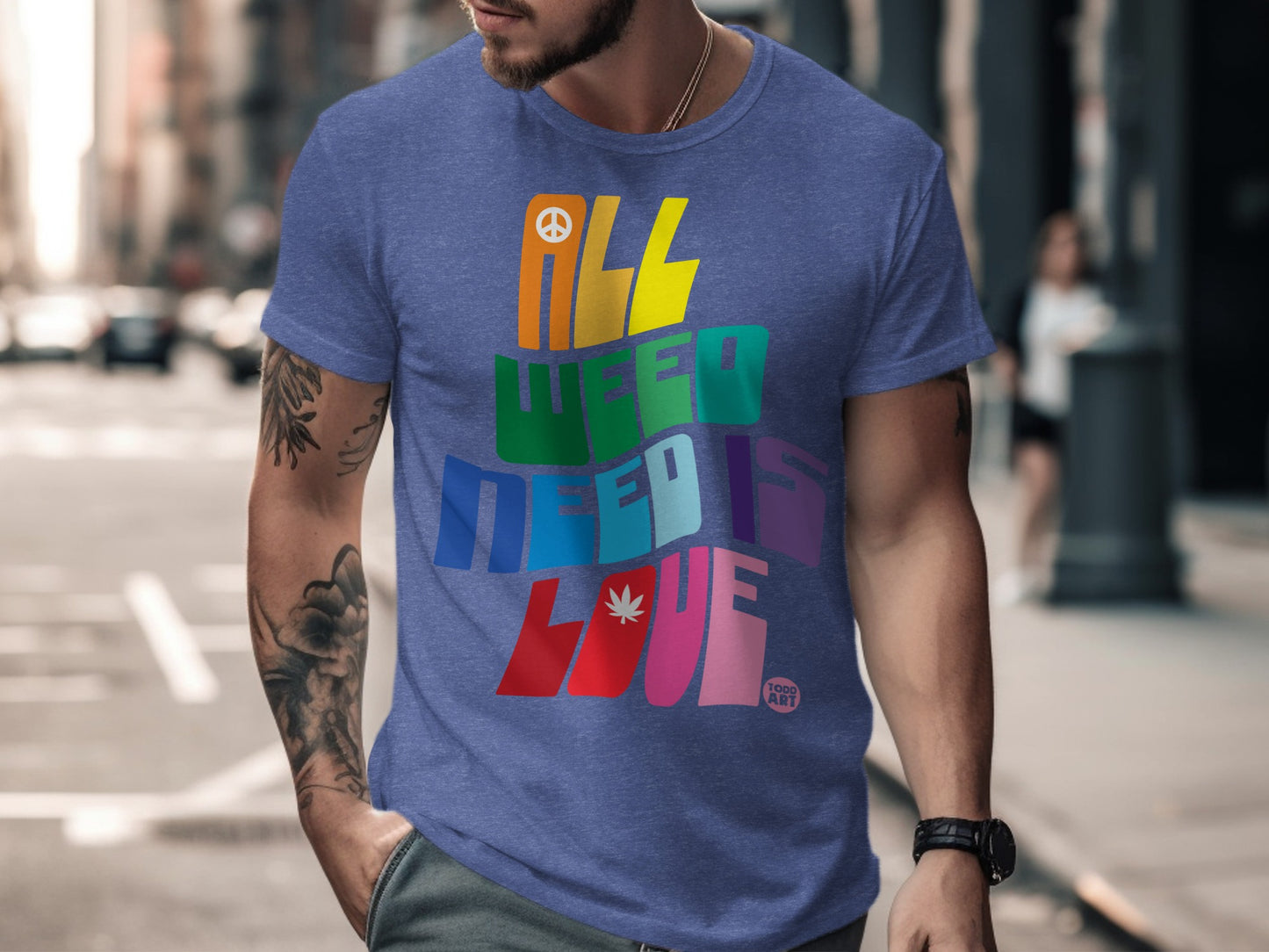 Vibrant Rainbow All Weed Needs Is Love Shirt