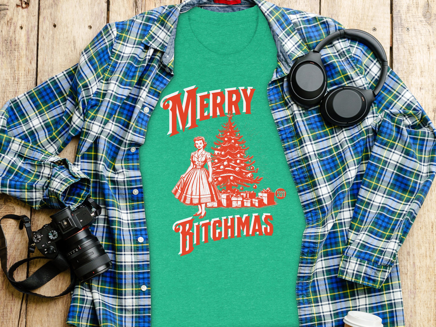 Merry Bitchmas Holiday Themed Tee Shirt product