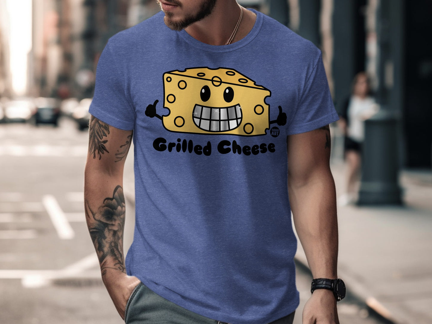 Grilled Cheese Cartoon Graphic T-Shirt Comfy Fit product