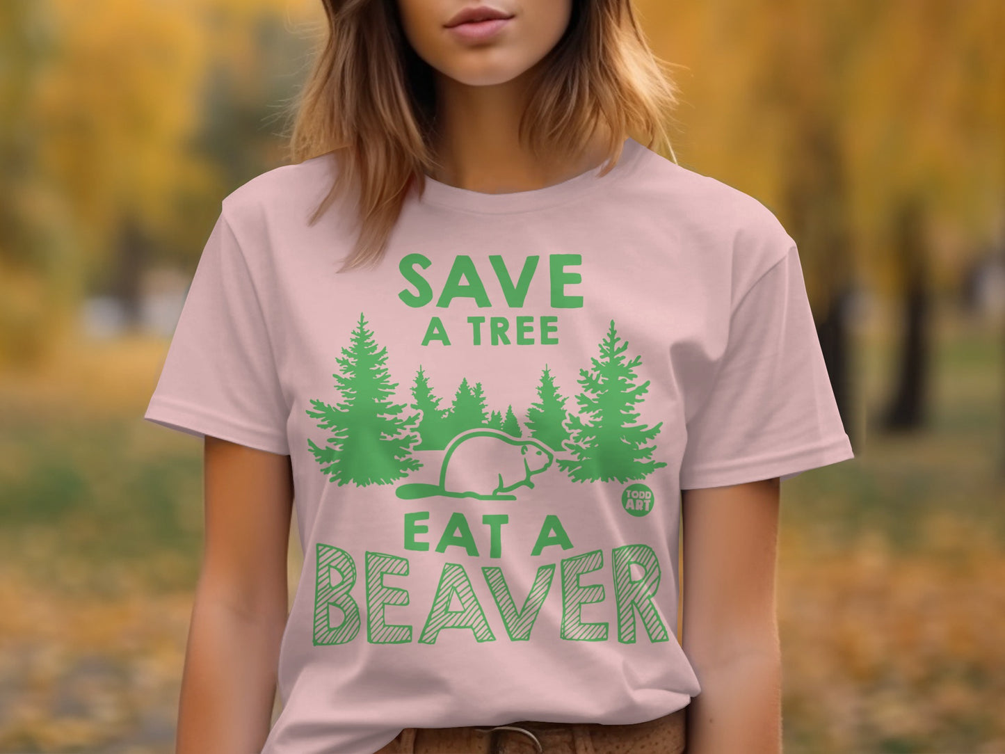 Save A Tree Eat A Beaver Graphic T-Shirt product type