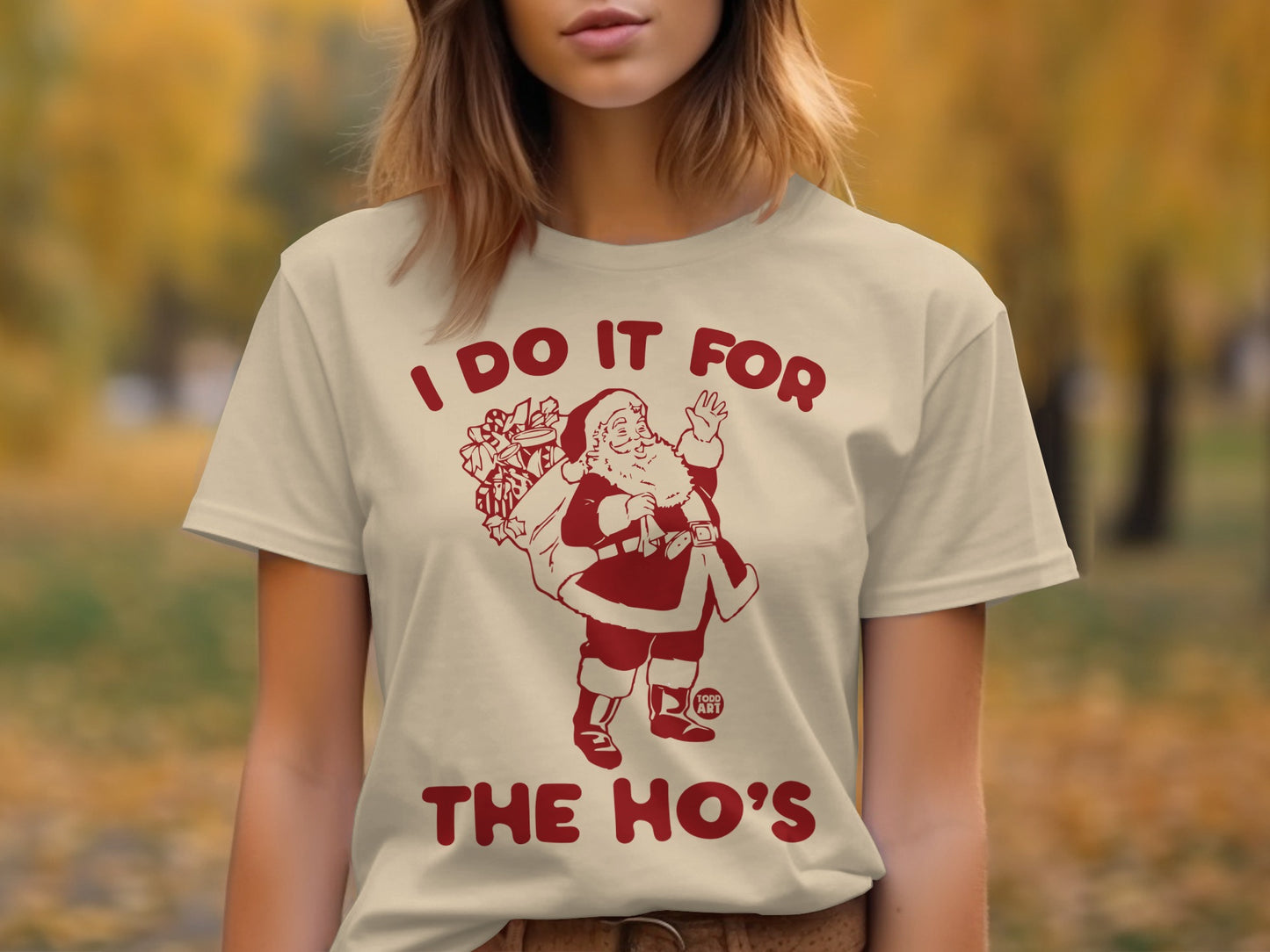 I Do It For The Ho's Santa Festive T-shirt